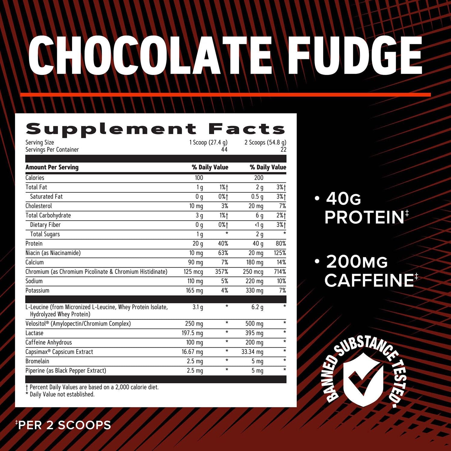 GNC AMP Wheybolic Ripped - Chocolate Fudge (22 Servings) - Image 5
