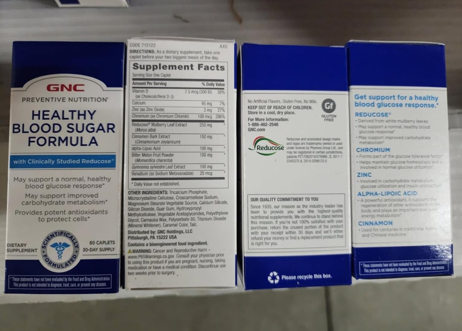 GNC Preventive Nutrition Healthy Blood Sugar Formula with Reducose - 60 Caplets (60 Servings) - Image 4