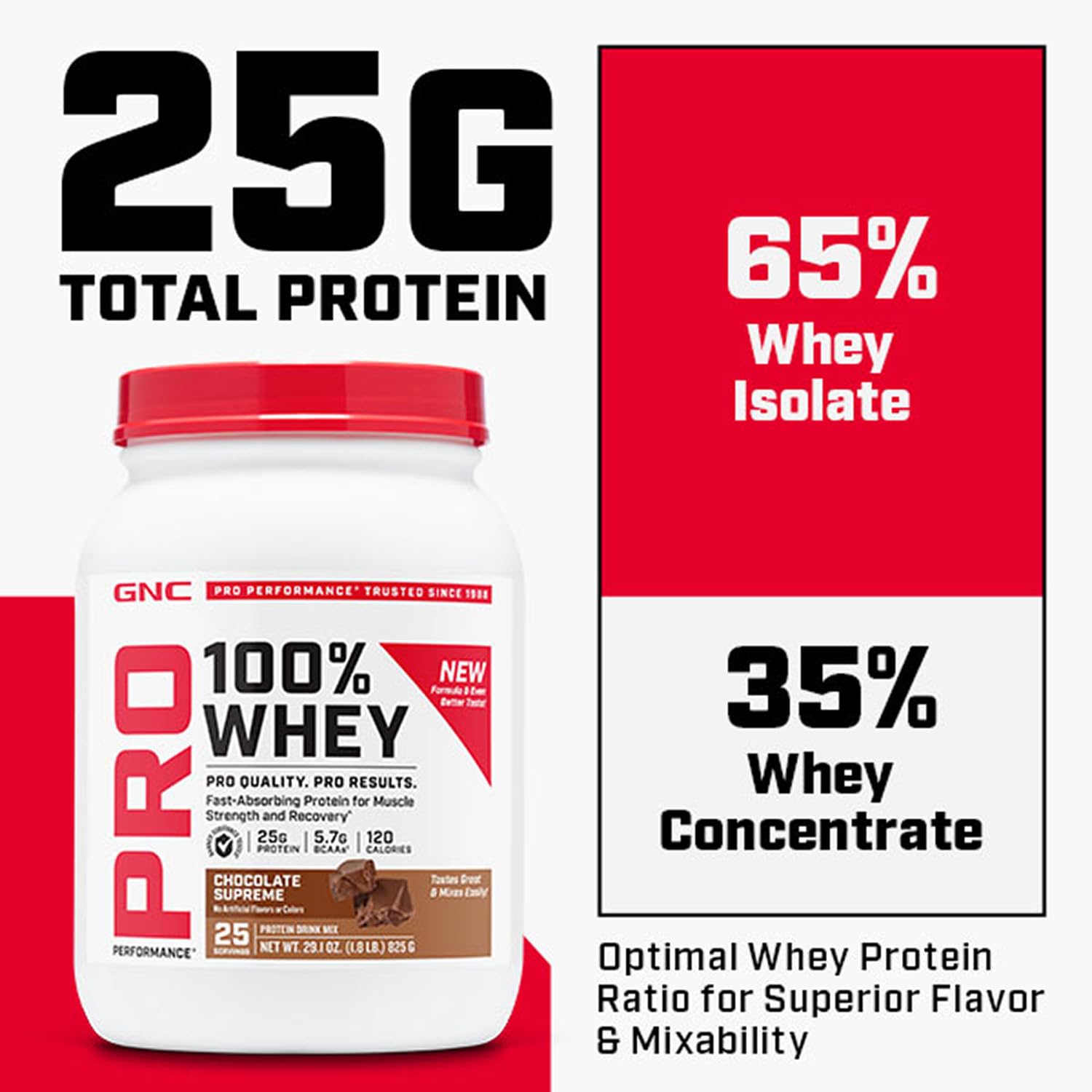 GNC Pro Performance 100% Whey Protein Powder | Supports Healthy Metabolism and Lean Muscle Recovery | Chocolate Supreme | 12 Servings - Image 4