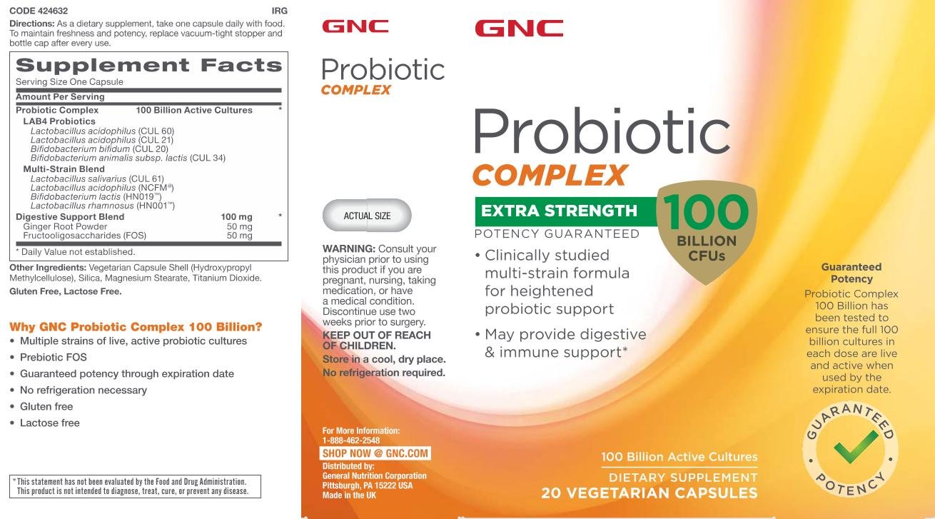 GNC Probiotic Complex Extra Strength with 100 Billion CFUs | for Heightened Probiotic Support and Digestive & Immune Support, Vegetarian | 20 Capsules - Image 3
