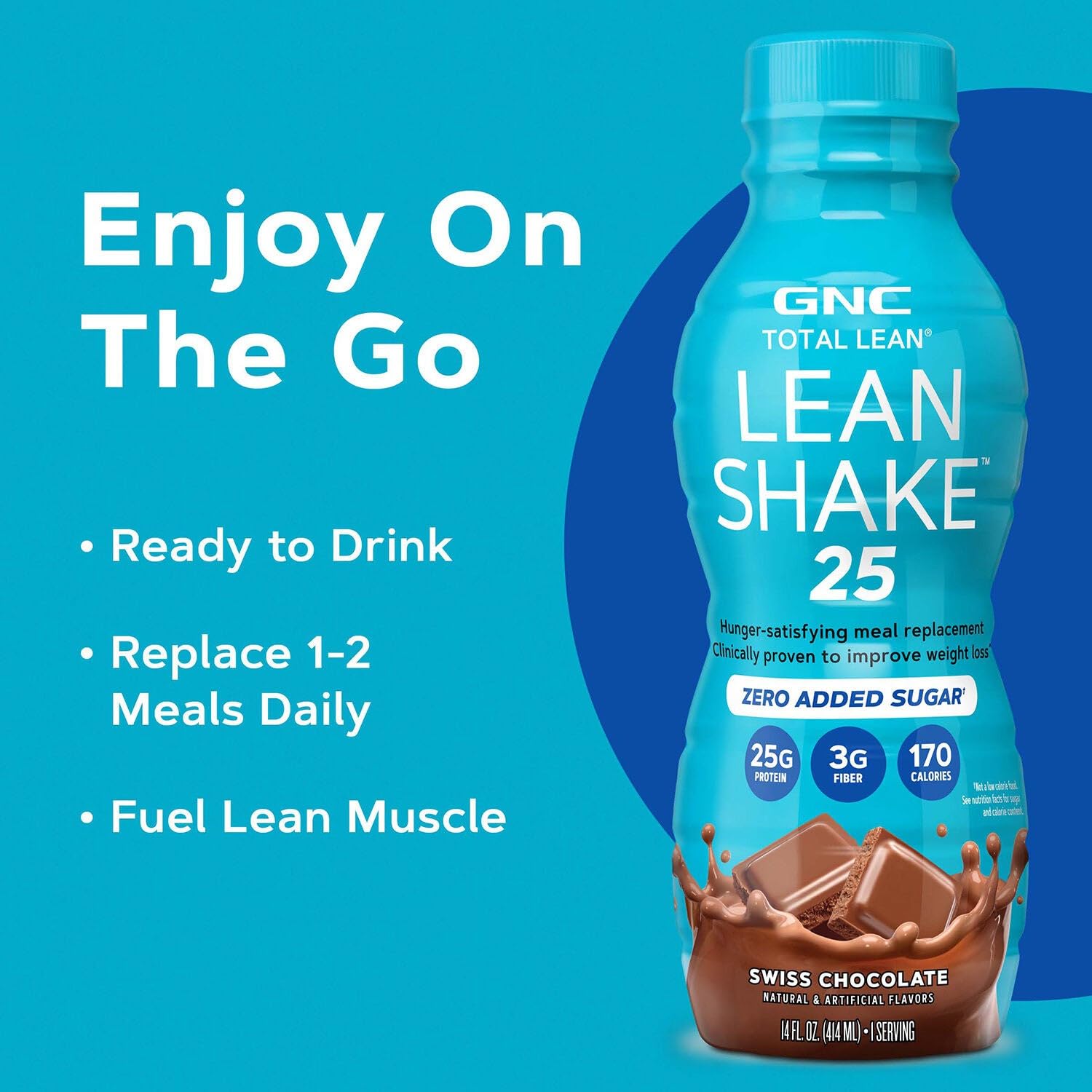 GNC Total Lean Lean Shake 25 - Swiss Chocolate - 12 Bottles - Image 7