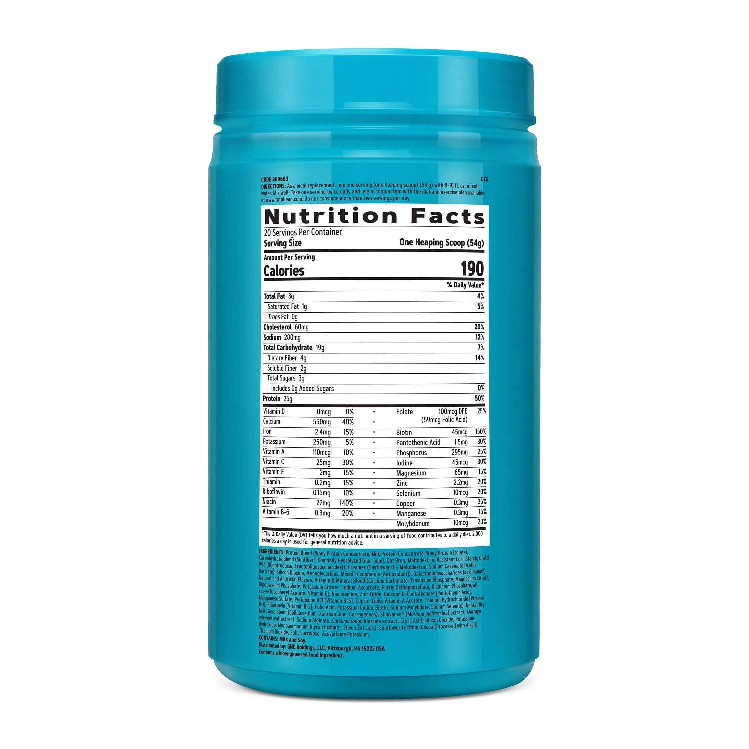 GNC Total Lean Lean Shake + Slimvance Caffeine Free - Vanilla Caramel (20 Servings) - Image 3