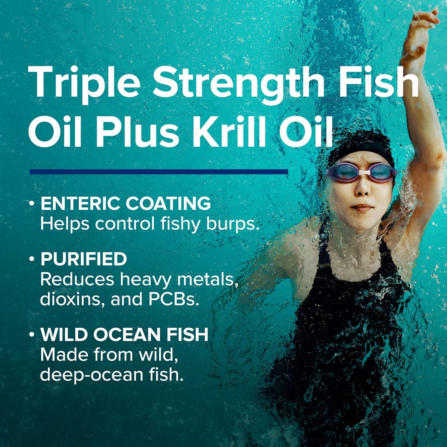 GNC Triple Strength Fish Oil Plus Krill Oil Omega 3 Supplement, 1000mg EPA and DHA, Supports Heart, Brain, Skin, Eye and Joint Health, 60 Softgels - Image 6