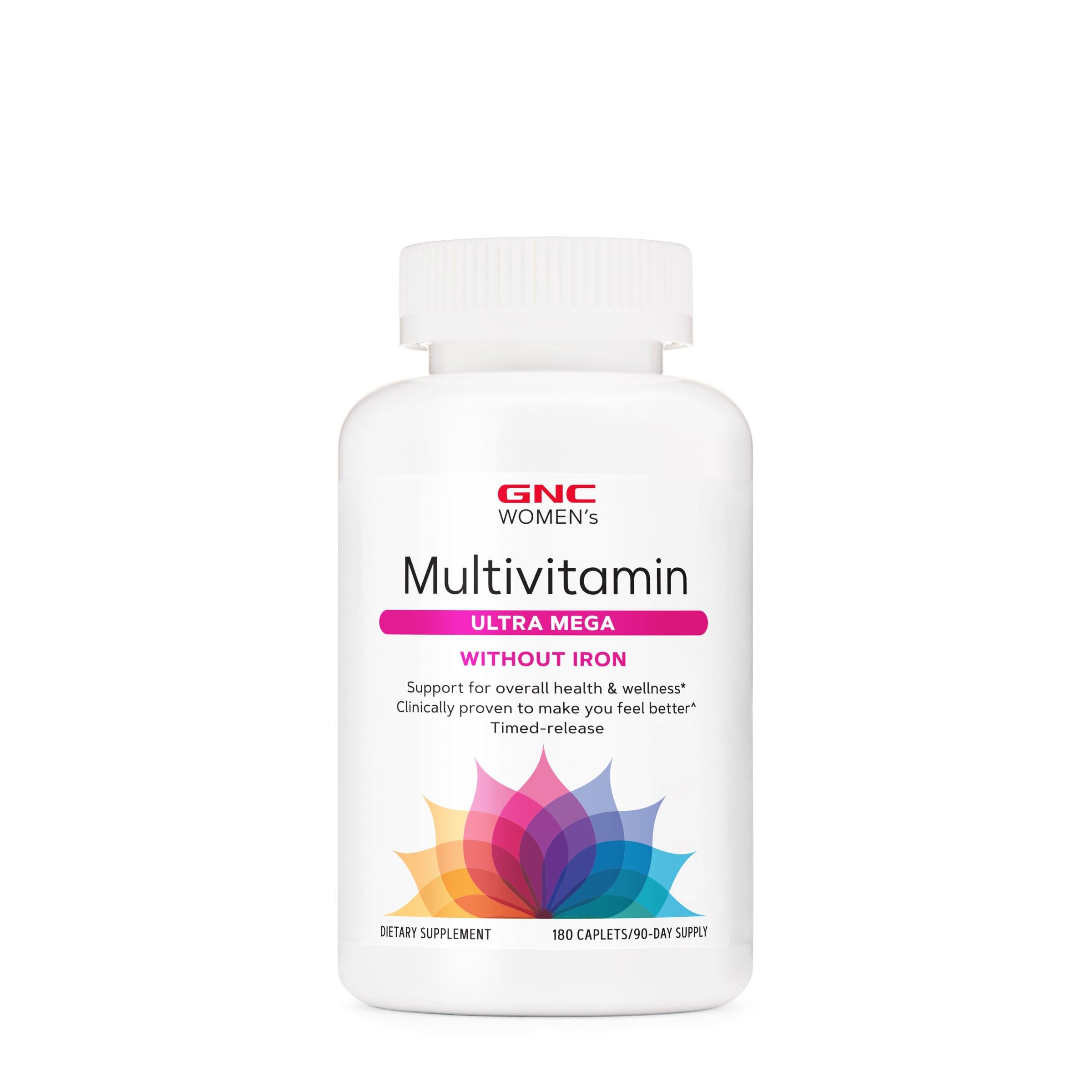 GNC Women's Multivitamin Ultra Mega Without Iron, Daily Vitamin Supplement, Supports Immune, Brain, Hair, Skin & Nails, 180 Caplets - Image 4